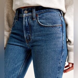 Abercrombie Mid Rise 90s Straight Jean Dark Denim